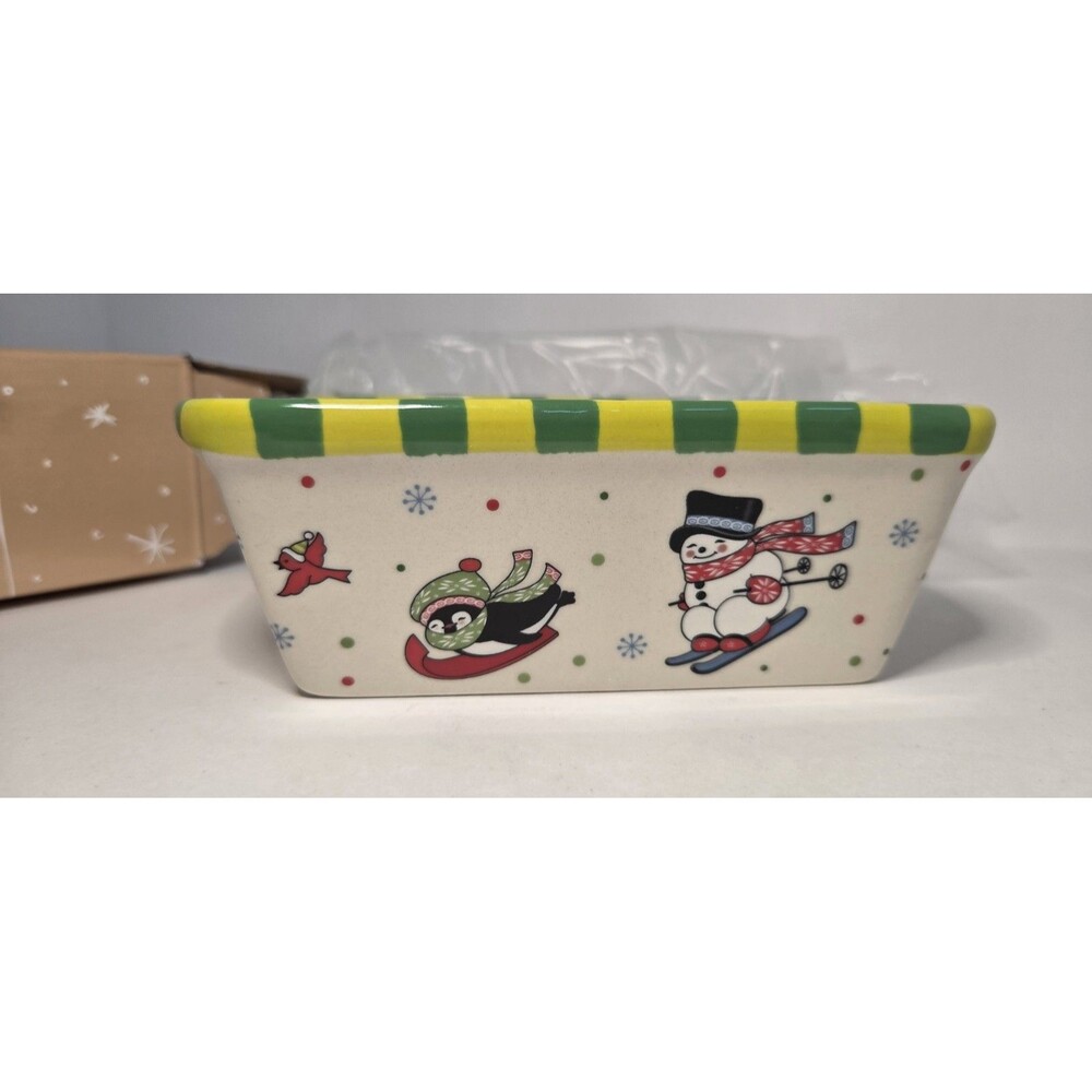 Temptations by Tara 12 oz Mini Loaf Holiday Christmas Bakeware with Lid